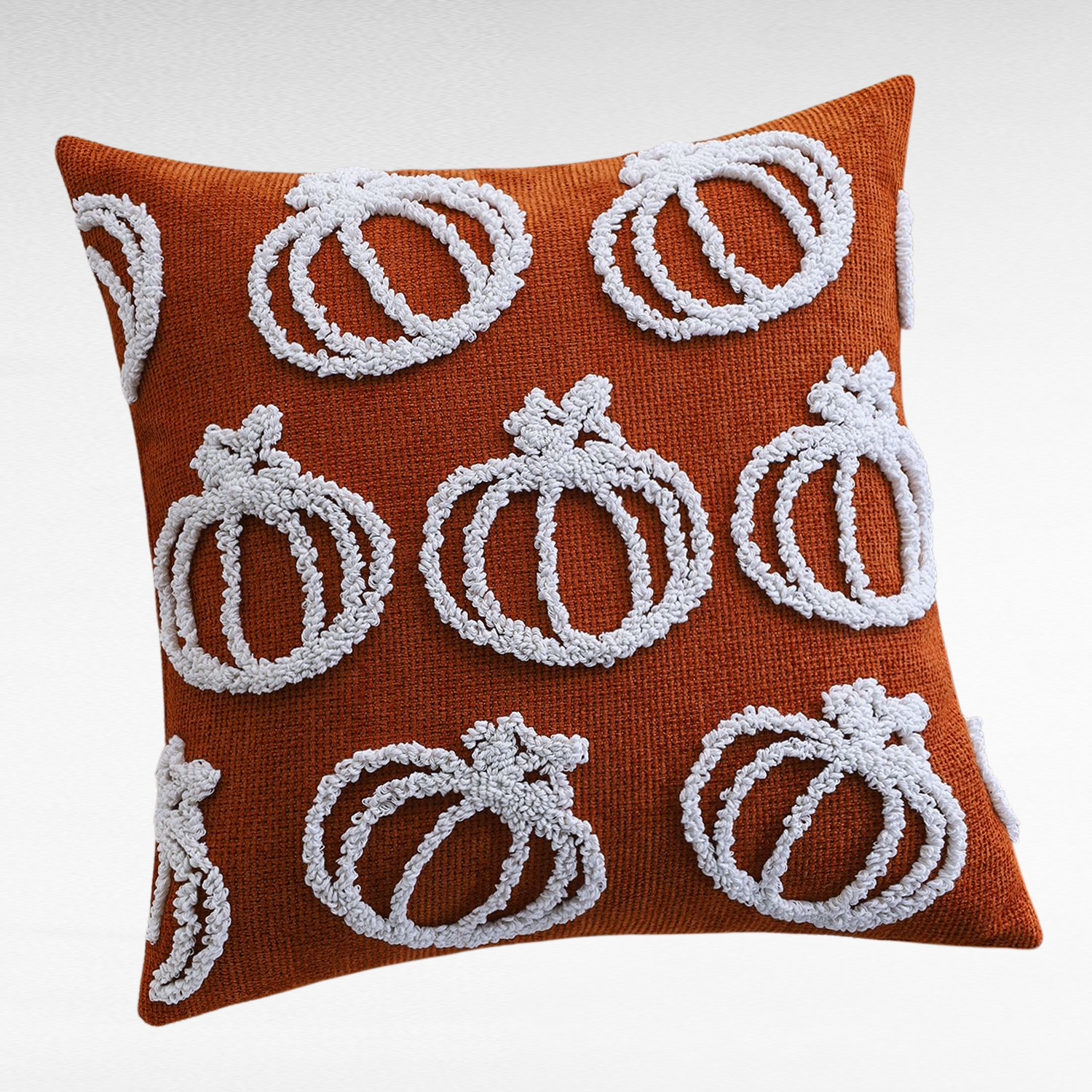 Halloween Pumpkin Chenille Throw Pillow with Insert – Sofa, Bed, Office Back Cushion