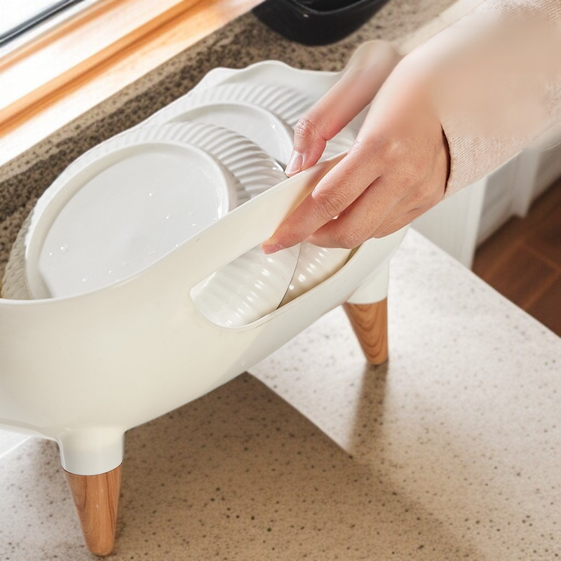 일본식 다용도 그릇선반 플라스틱 수납함 싱크대 수납선반 물빠짐 그릇선반 파티션 수납 그릇 접시 그릇 바구니