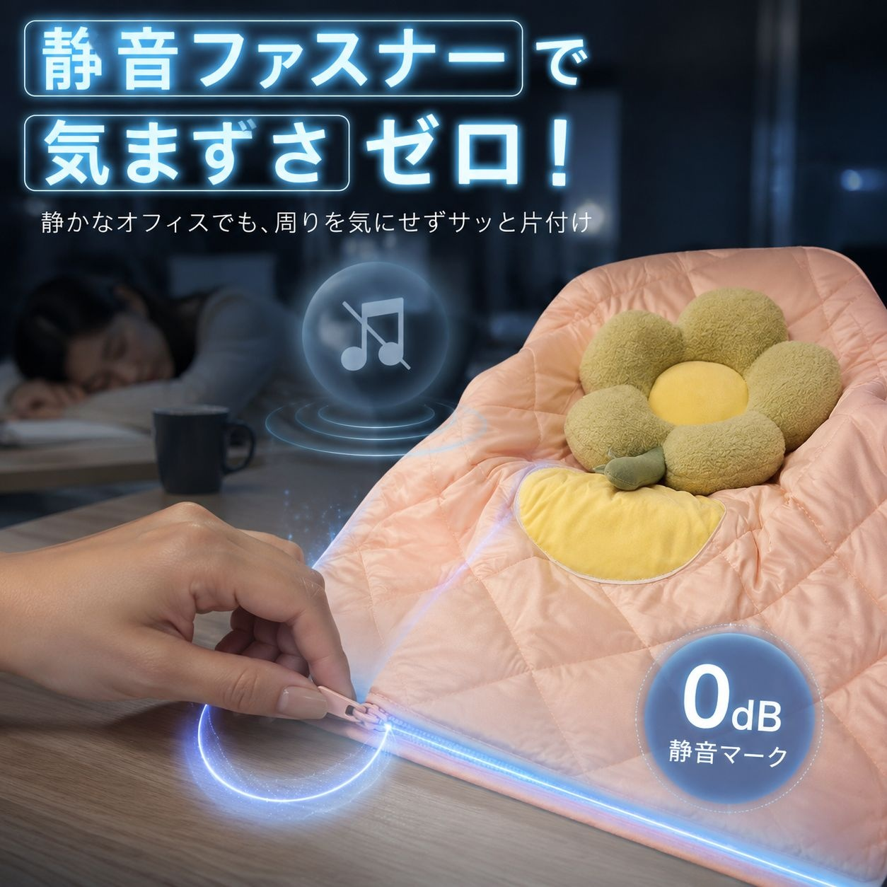 フラワー柄お昼寝ブランケットクッション兼用ソファエアコンケット
