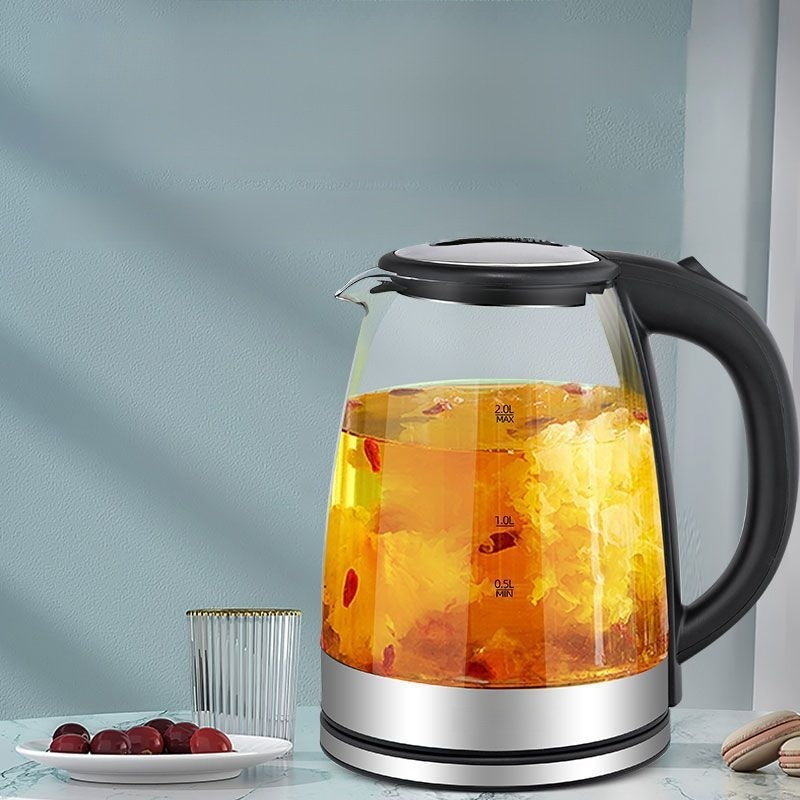 กาต้มน้ำไฟฟ้าแก้วบอโรซิลิเกตสูง