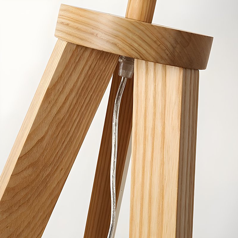 Solid wood tripod stable living room decoration floor light
