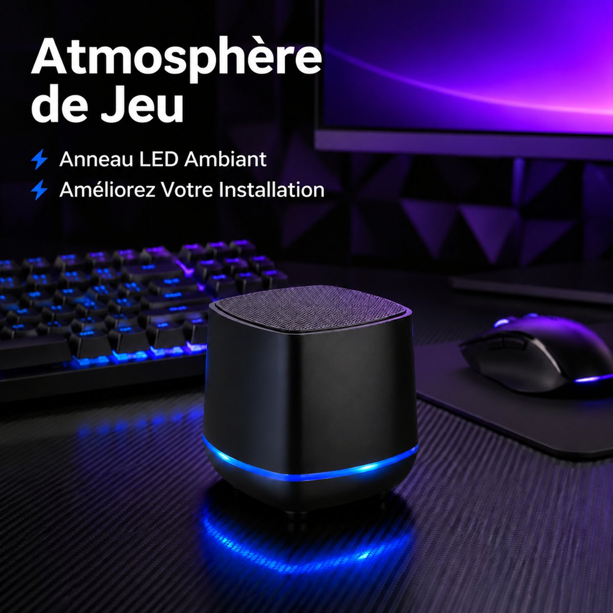 Mini haut-parleur de bureau Bluetooth avec basses