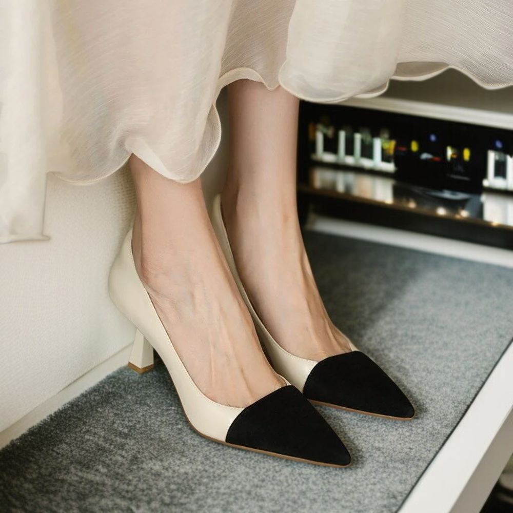 여성 통근 스틸레토 힐 스틸레토 단화 펌프스 섹시 가죽 단화