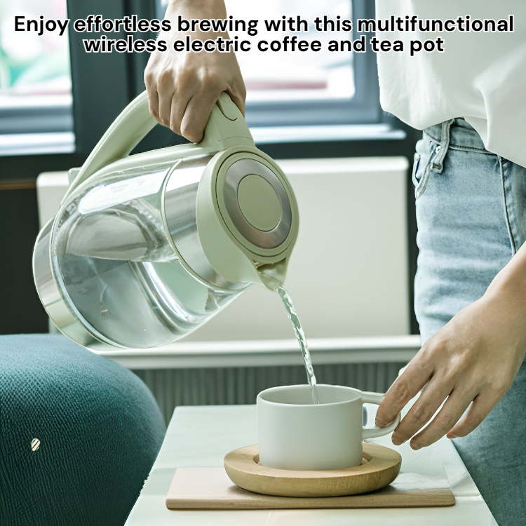 Multifunctional Wireless Electric Coffee Tea Pot Glass Drip Pot Household