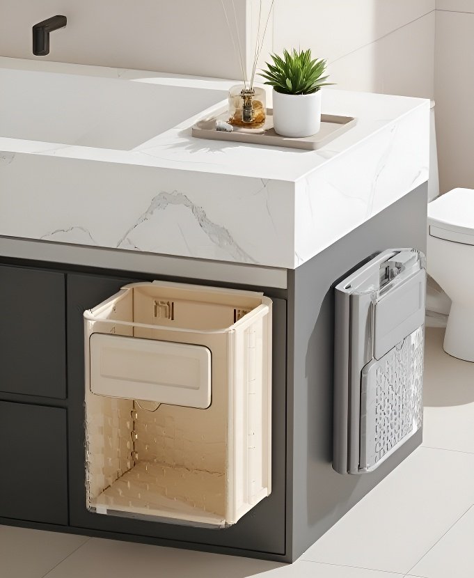 Easy to install wall-mounted kitchen trash can