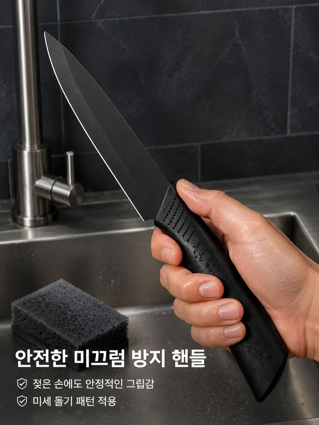 다기능 수납 선반에 주방용품 정리 모습