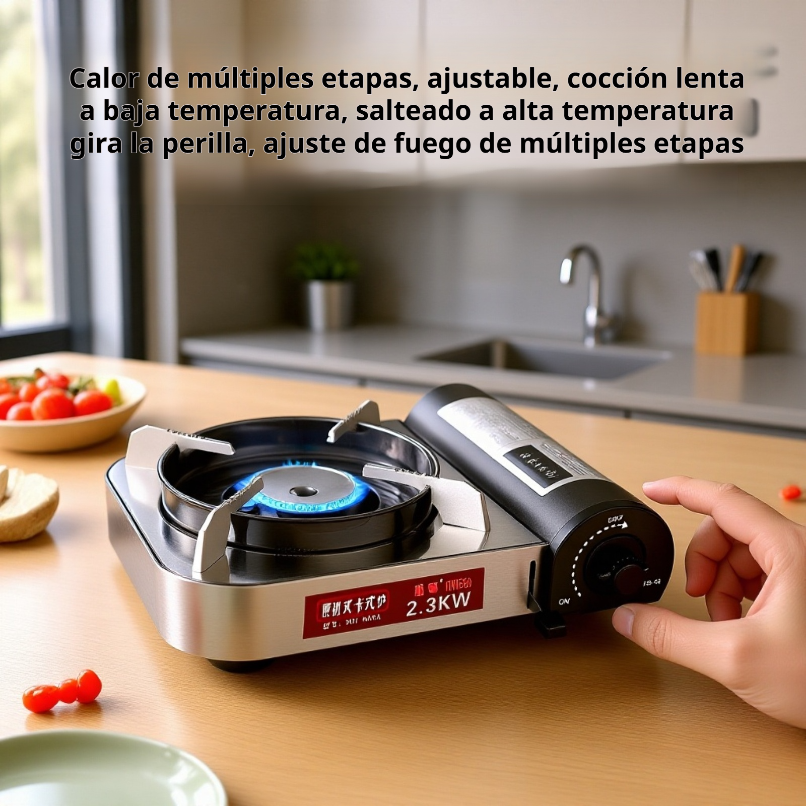 Estufa de gas compacta para viajes