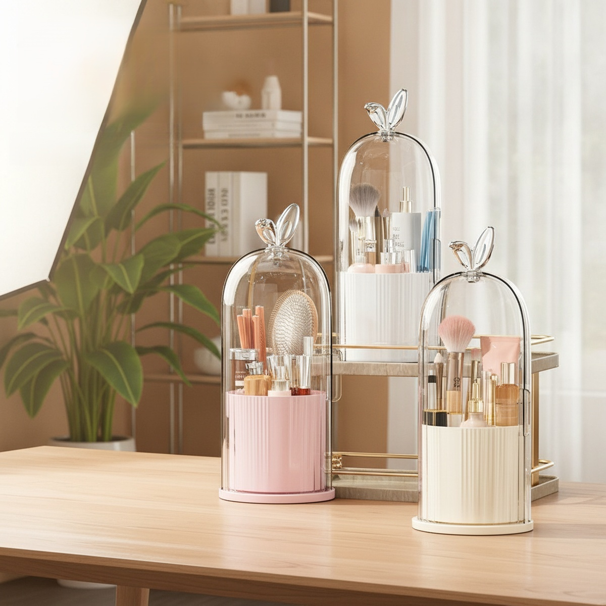 Rotating Dustproof Vanity Makeup Organizer