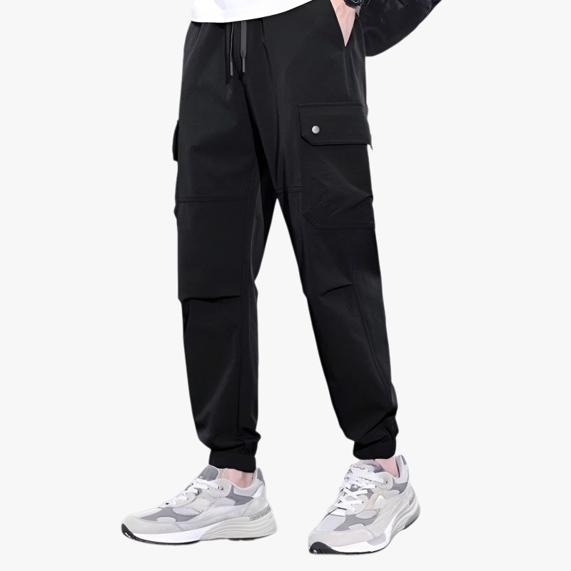 남성 와이드 배기 아이스 통기성 카고 팬츠 봄 조거 속건 트레이닝 캐주얼 팬츠 멀티 포켓 아메리칸 와이드 빅 사이즈 팬츠