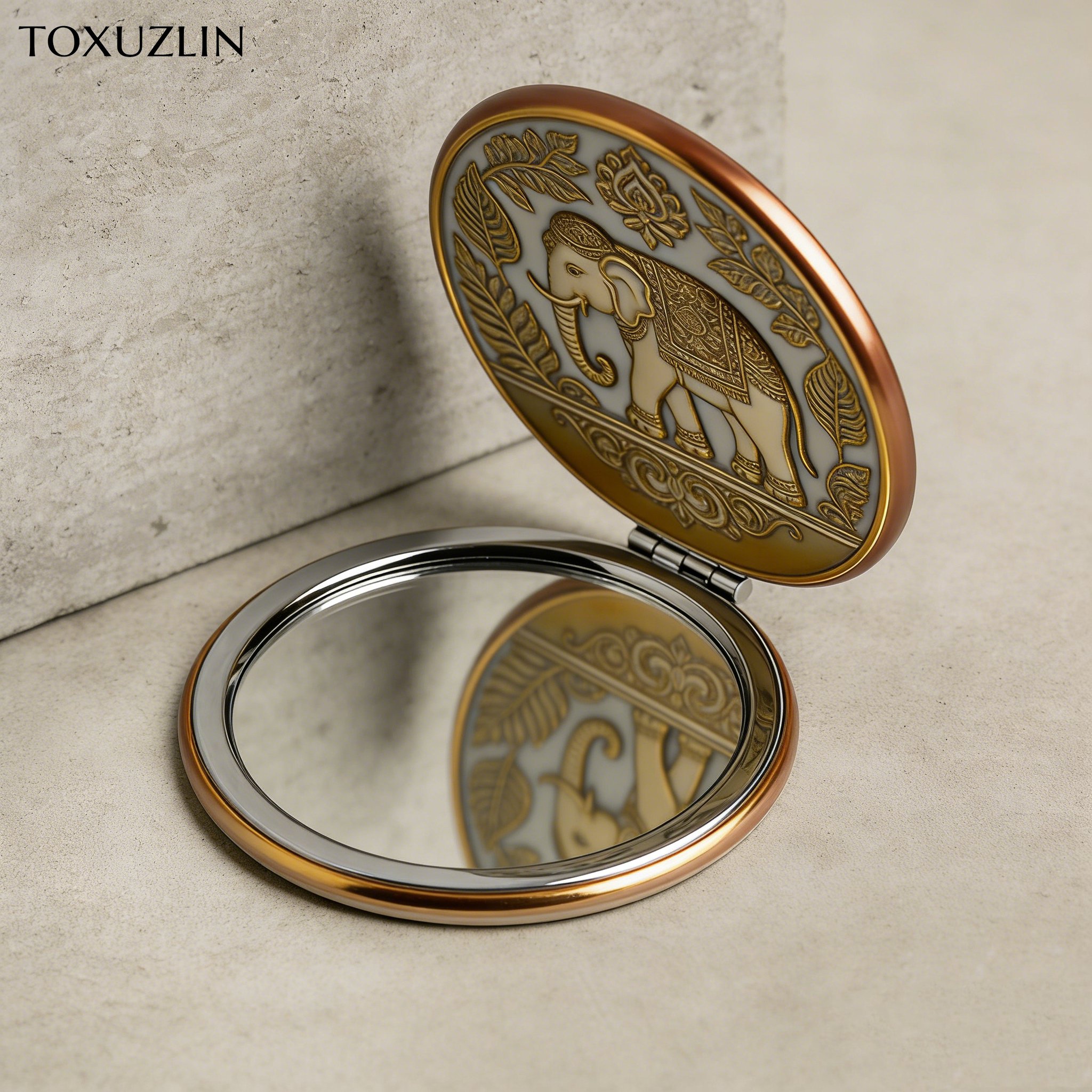 กระจกแต่งหน้าแบบพับได้ พกพาสะดวก พร้อมกำลังขยายบางส่วน