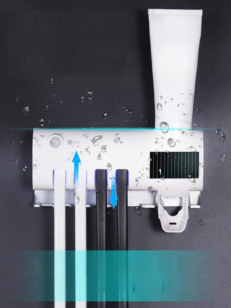 حامل فرشاة أسنان متعدد الوظائف مثبت على الحائط