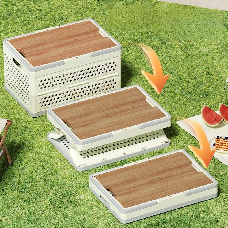 Multifunctional Outdoor Foldable Storage Basket Large Capacity Tote Picnic Box