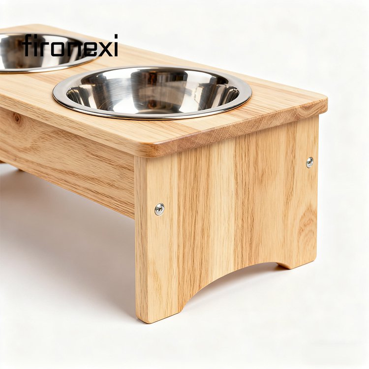 ชั้นวางชามใส่อาหารสัตว์เลี้ยงไม้ เหมาะสำหรับสัตว์เลี้ยงทุกชนิด