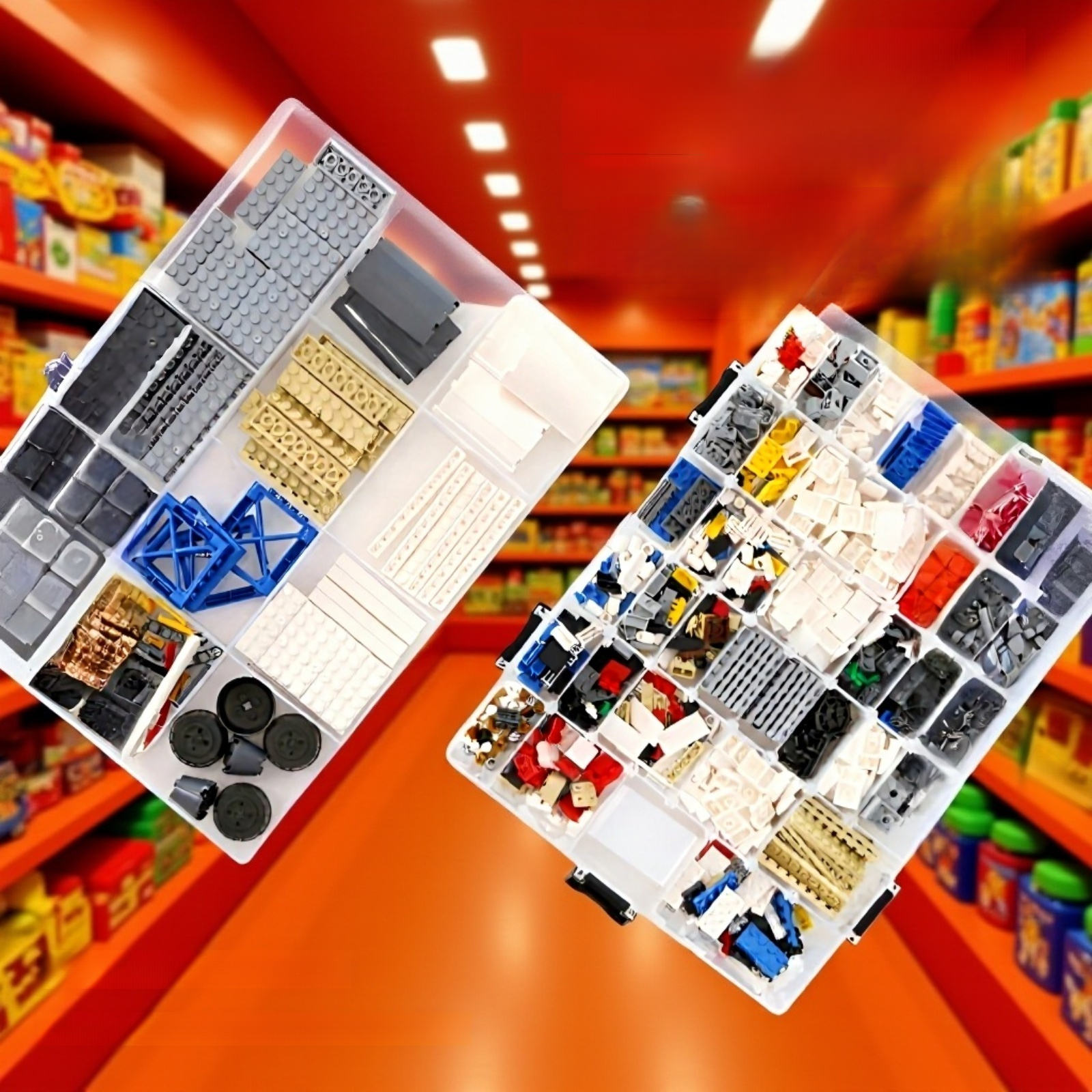 صندوق بلاستيك شفاف لتنظيم المساحات