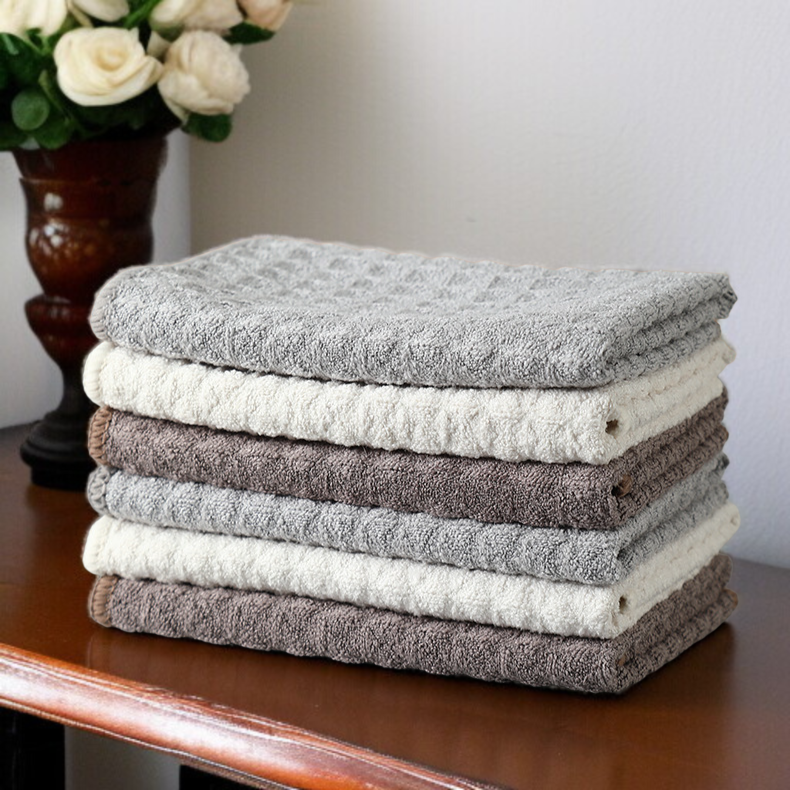 マイクロファイバーキッチンクリーニングクロス、大きくて厚いワッフルクロス、ディッシュクロス、高吸収性、12インチ x 12インチ 4枚パック