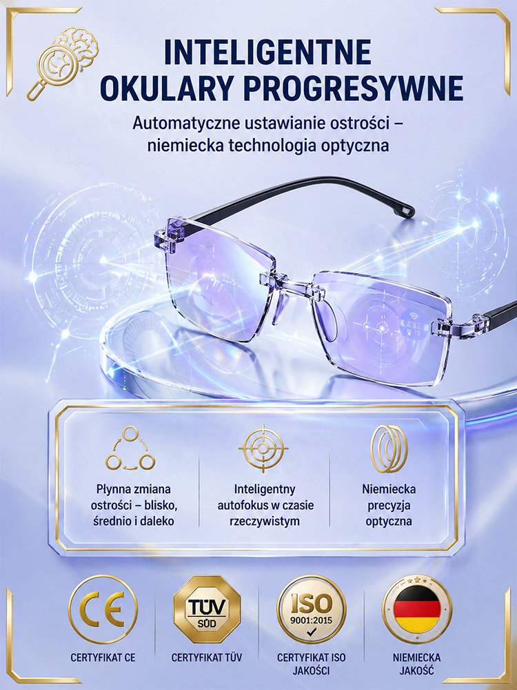 Wielofunkcyjne fotochromowe okulary do czytania z filtrem światła niebieskiego