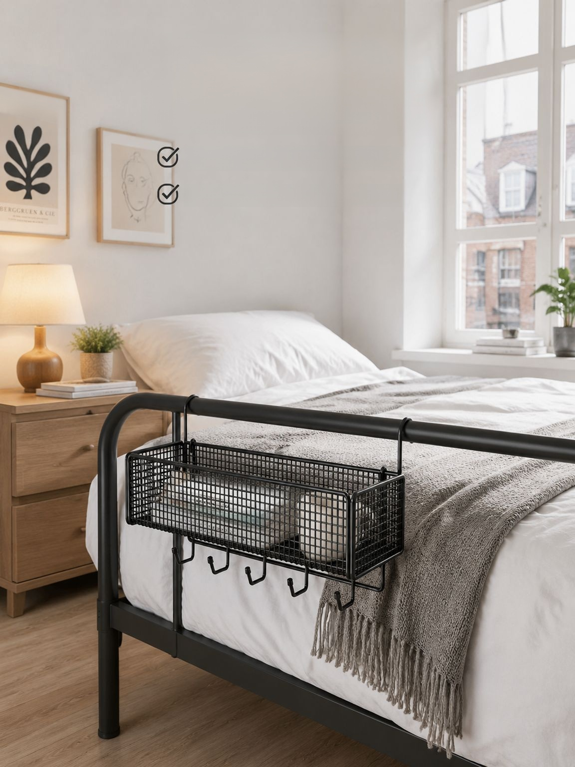 Panier suspendu de chevet avec design moderne et pratique