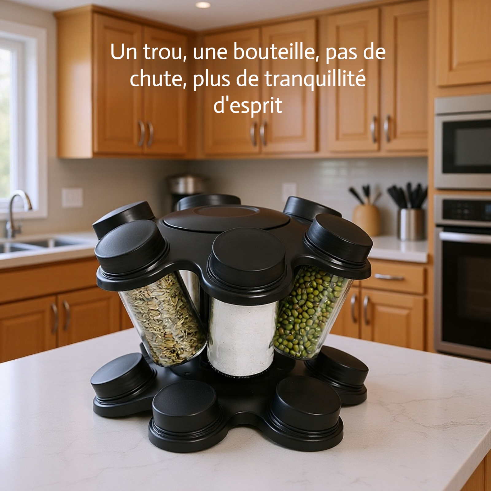 Rotating spice rack with easy access