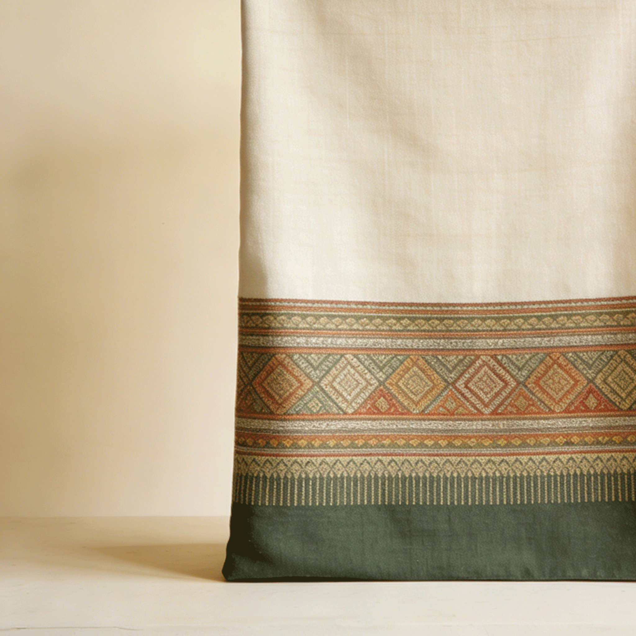 ผ้าตกแต่งบ้านดีไซน์สวย ชุด 2 ชิ้น สีทันสมัย