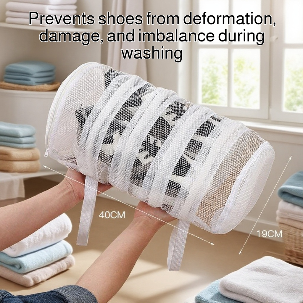 Mesh shoe cleaning bag