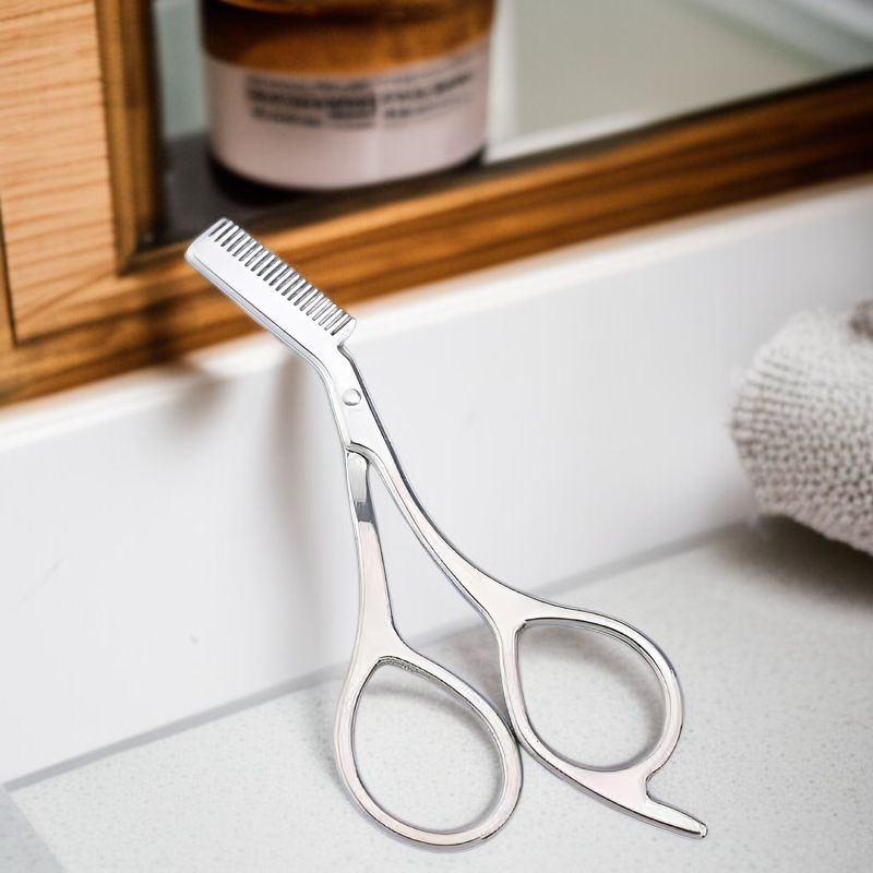 Tijeras de acero inoxidable 2 en 1 para cejas