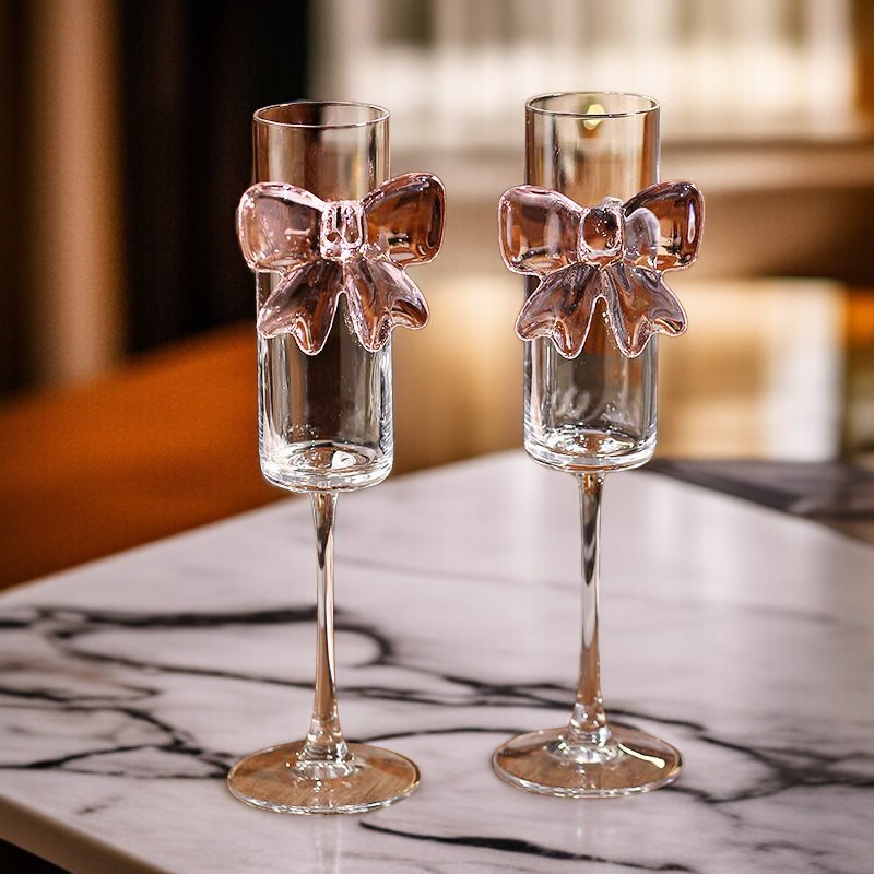 高級ガラス製ハイヒールシャンパンフルート