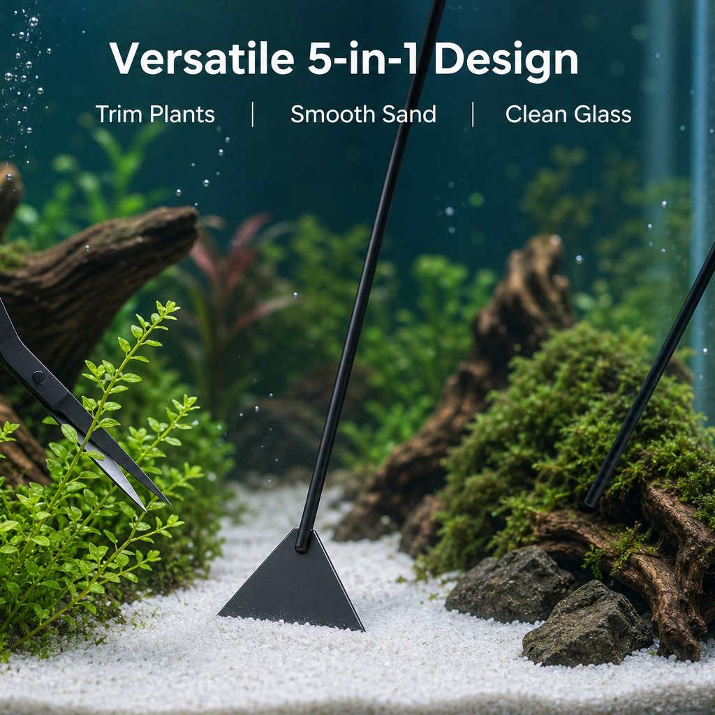 Fish Tank Aquatic Plant Pruning Tools 5-Piece Upgraded Set