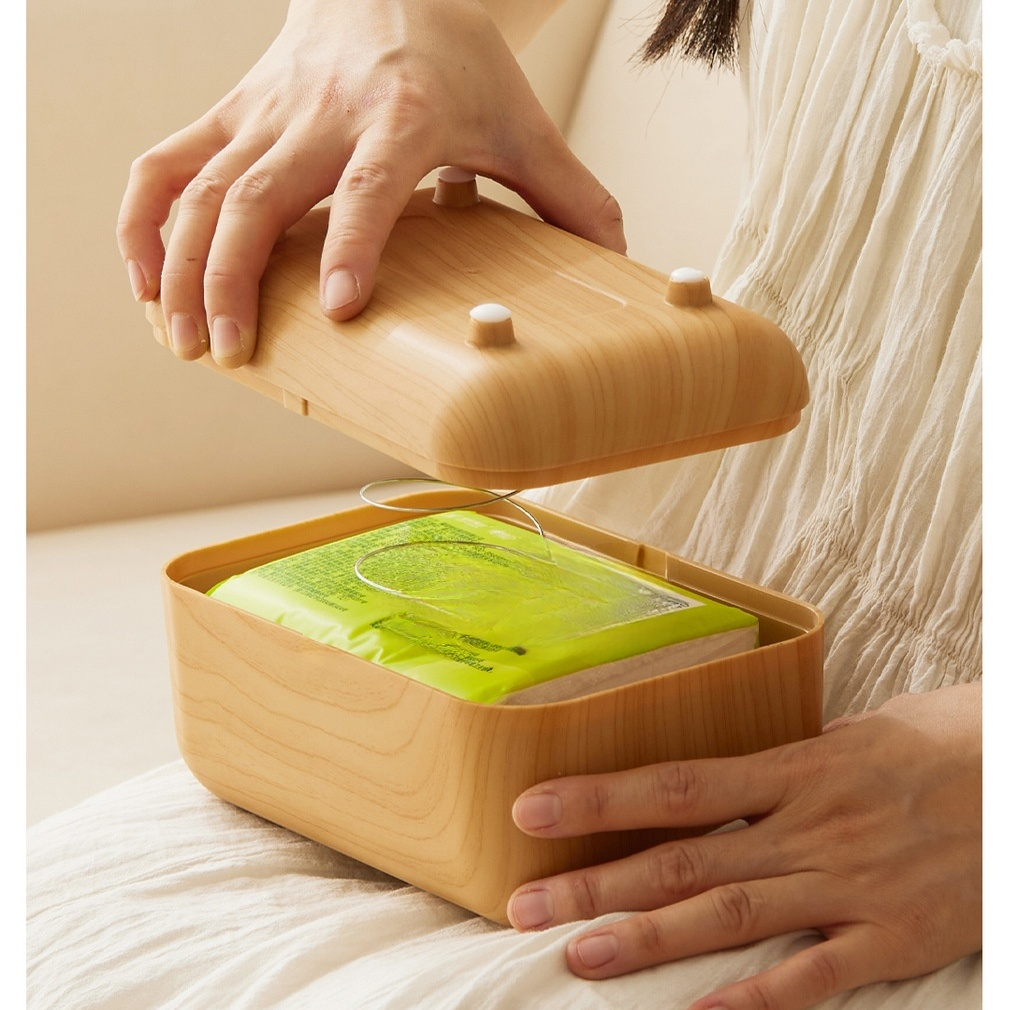 原木風家用桌上餐巾紙盒