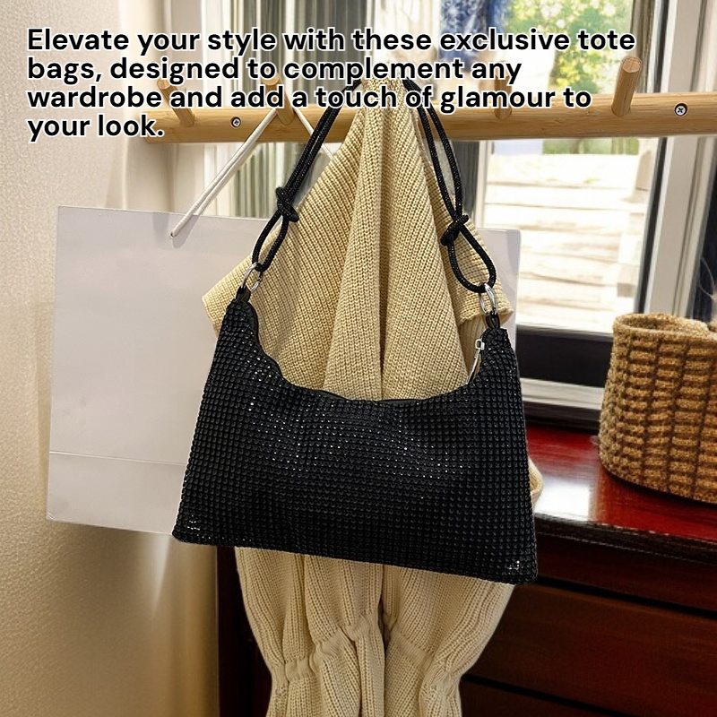 Trendy Women's Shoulder and Handbag with Rhinestones