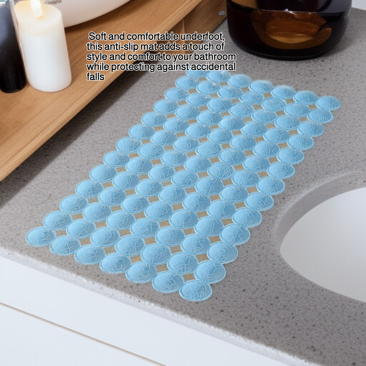 Round textured bathroom anti-slip mat for toilet shower room