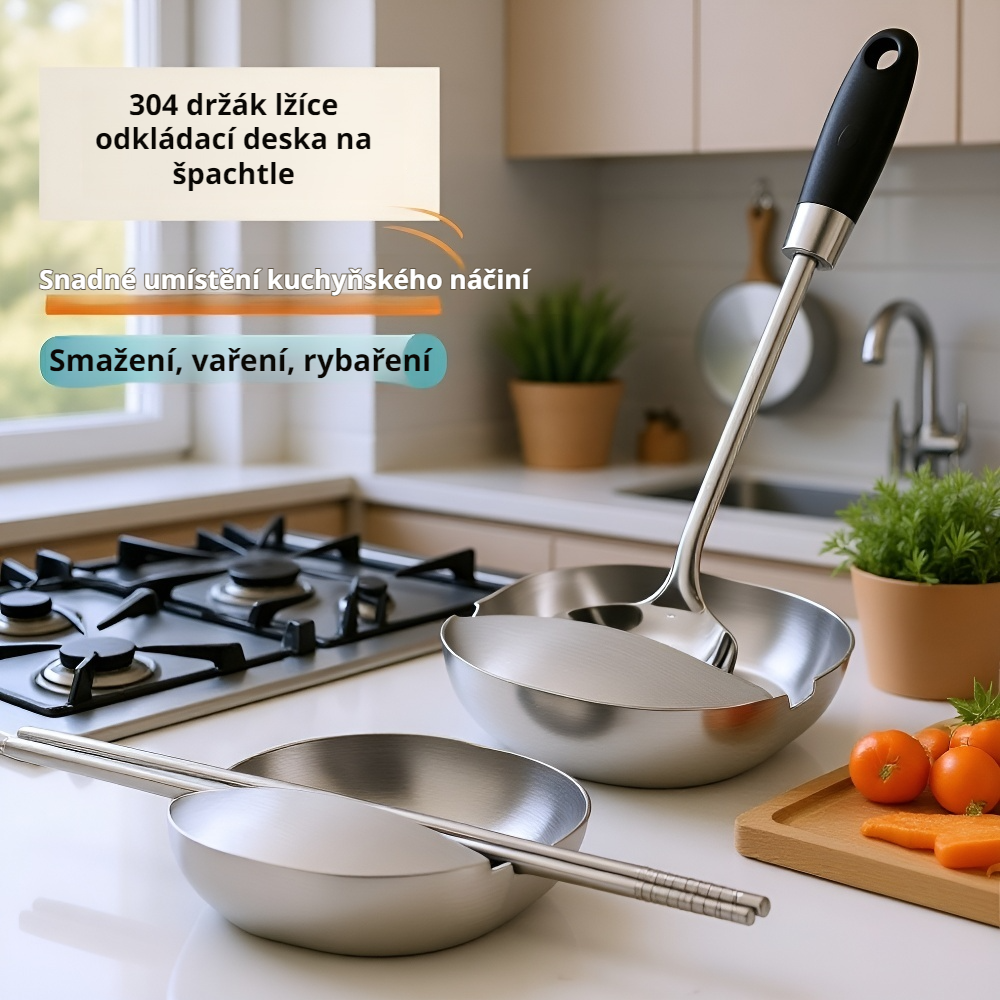Držák na lžíce a špachtle z nerezové oceli na jídelní stůl