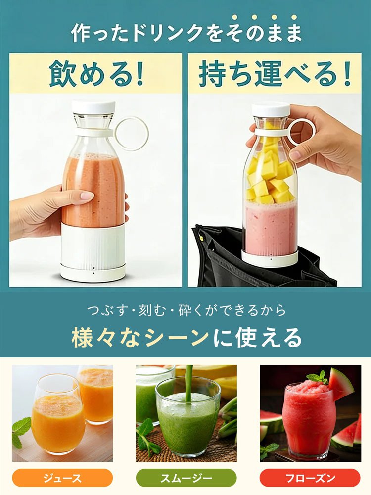 【期間限定モデル】旅行用電動ジューサーカップ