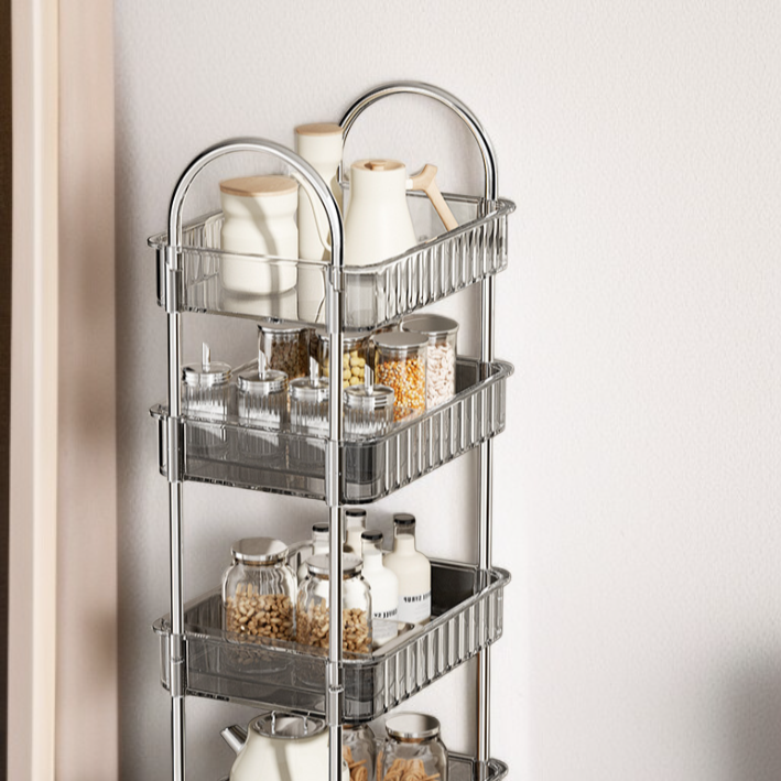 Kitchen floor trolley removable organizer shelves storage shelves organizing shelves shelves