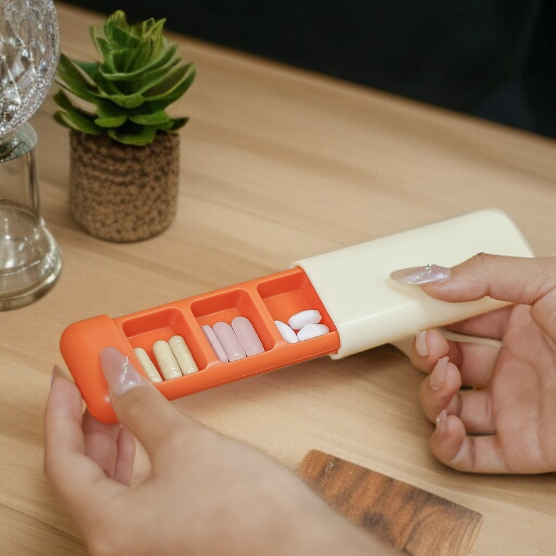 กล่องยาแบบสี่เหลี่ยมผืนผ้าขนาดกะทัดรัด