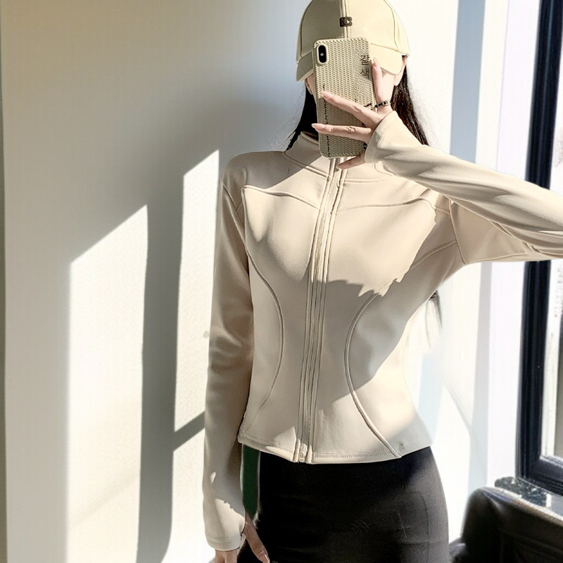 여성 다운 코트 가을 겨울 슬림 상의 긴팔 요가 피트니스 코트 러닝 보온 코트