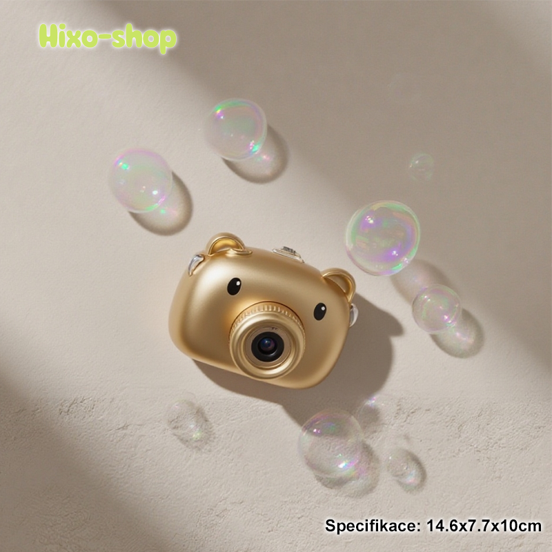 Originální design stroje na bubliny ve stylu kresleného filmu