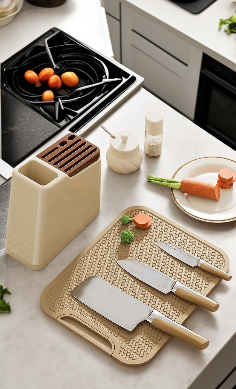 ชั้นวางมีดสแตนเลสคุณภาพสูง