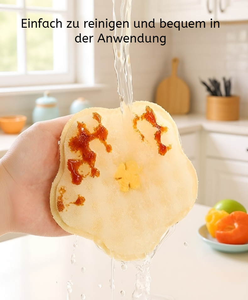 Ölresistenter und langlebiger Spülschwamm im Einsatz