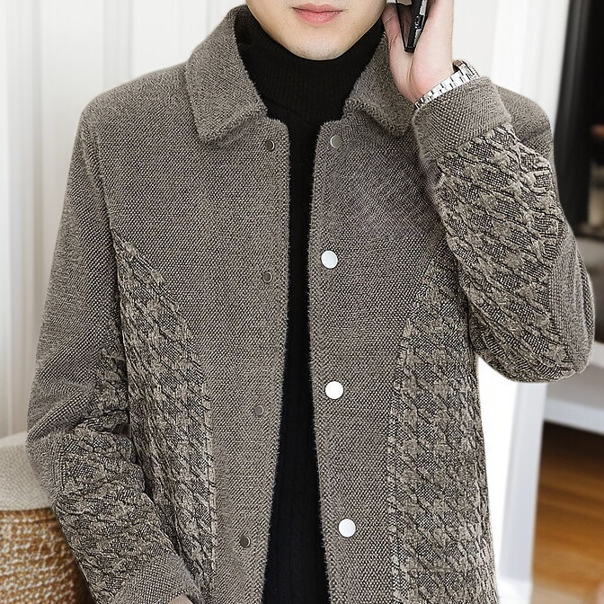 남자 주니어 겨울 기모 도톰 재킷 숏 겨울 칼라 재킷 성숙 겨울 모직 코트