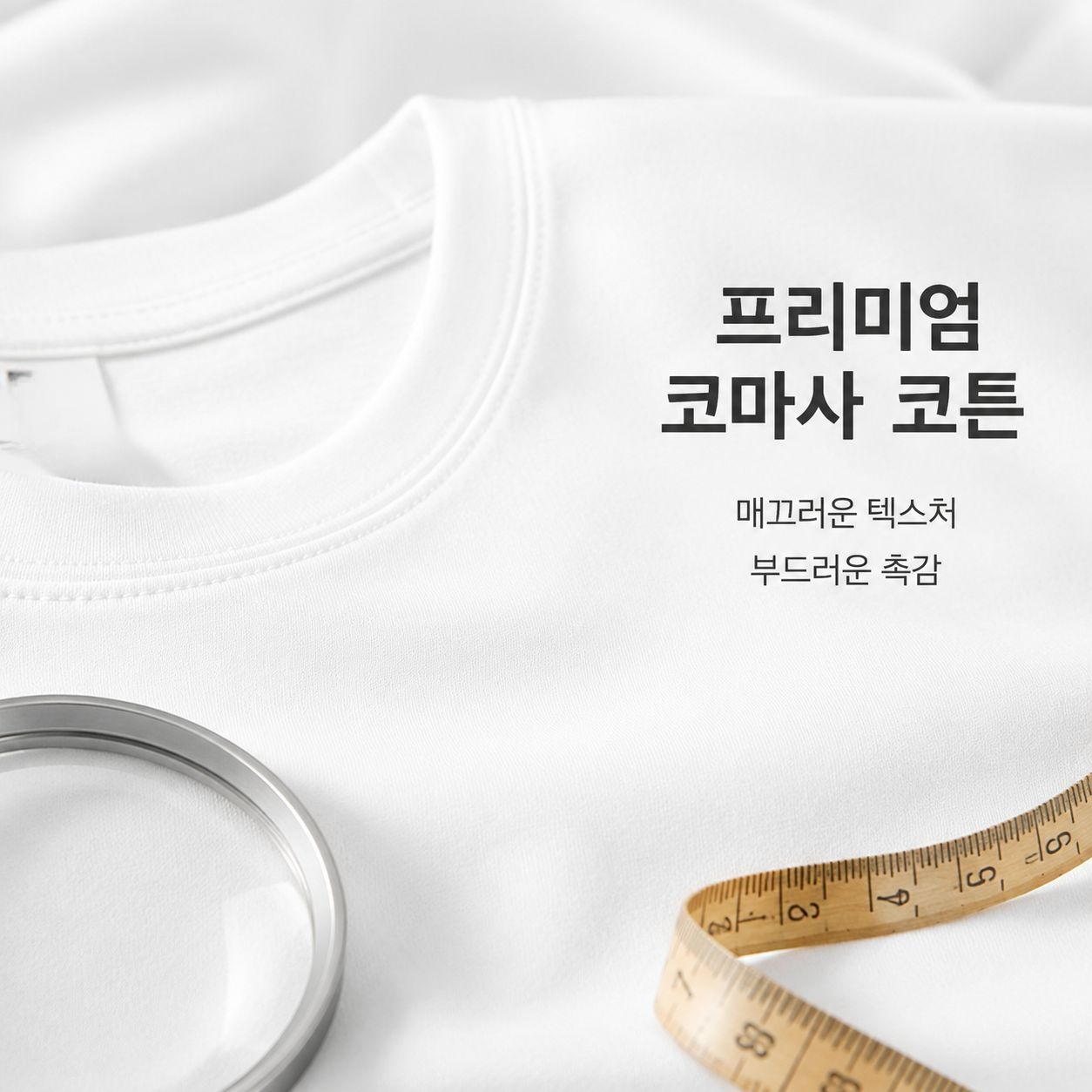 남성용 순면 라운드넥 티셔츠