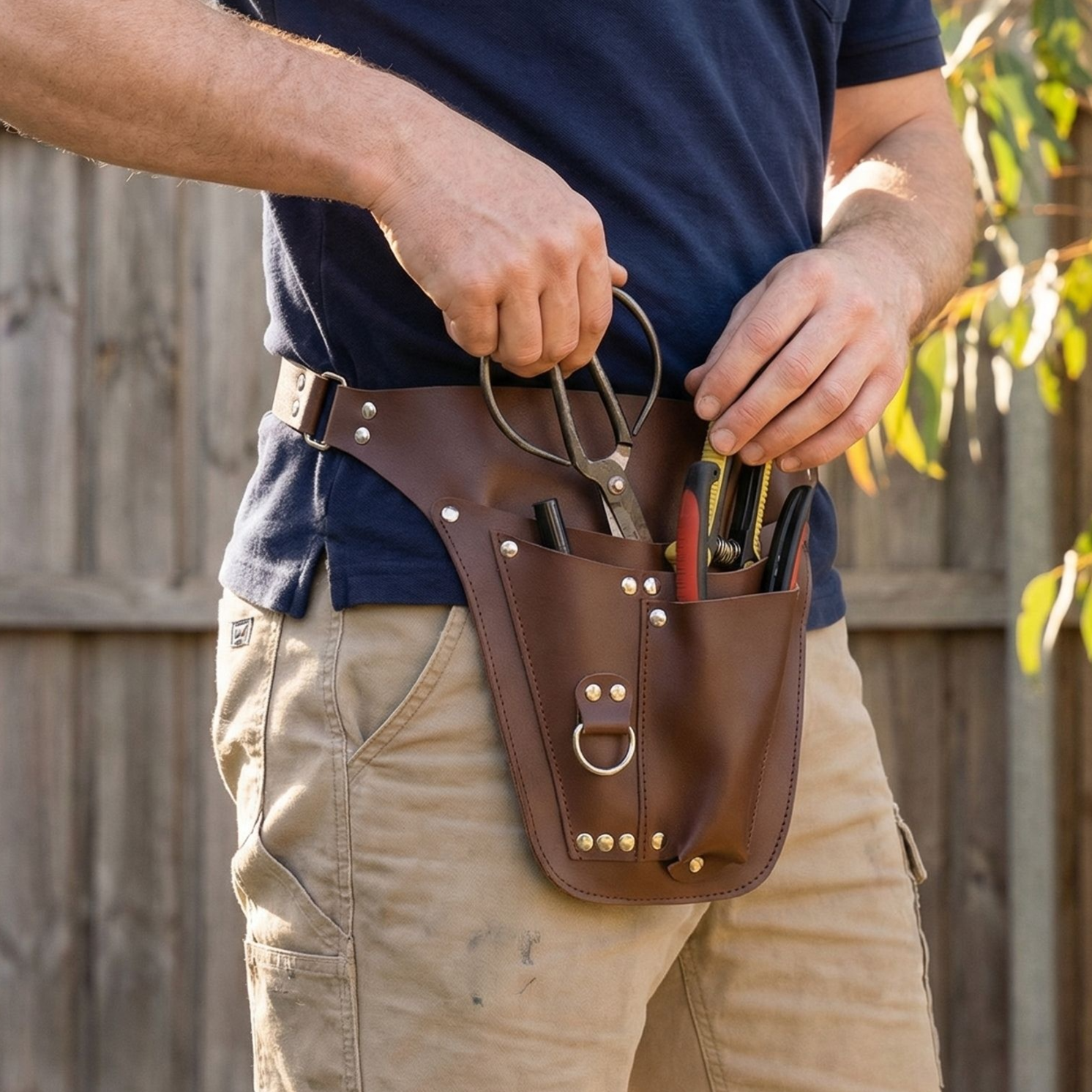 屋外用ガーデニングツール収納ウエストバッグ