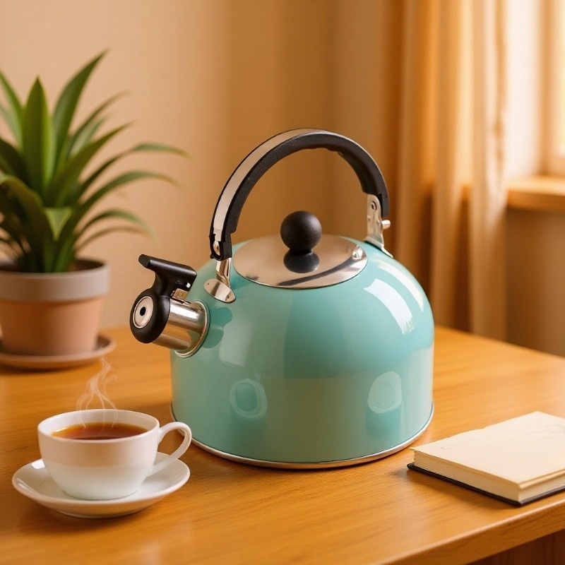 Flat-bottomed stainless steel kettle