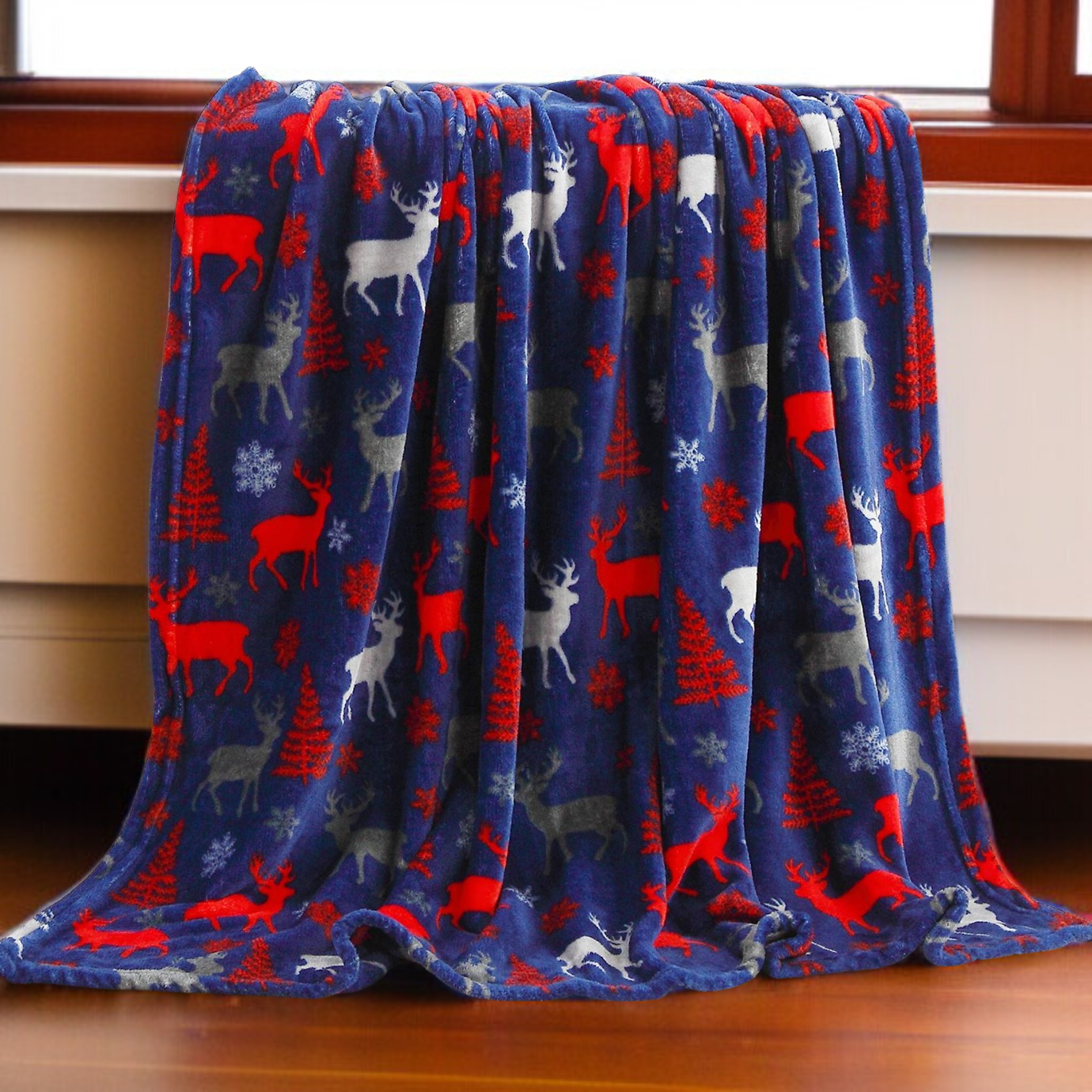 Sofa Flannel Cover Blanket Blanket Holiday Christmas Flannel Burgundy