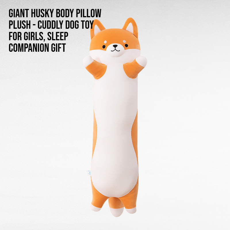 Giant Husky Body Pillow Plush - Cuddly Dog Toy for Girls, Sleep Companion Gift