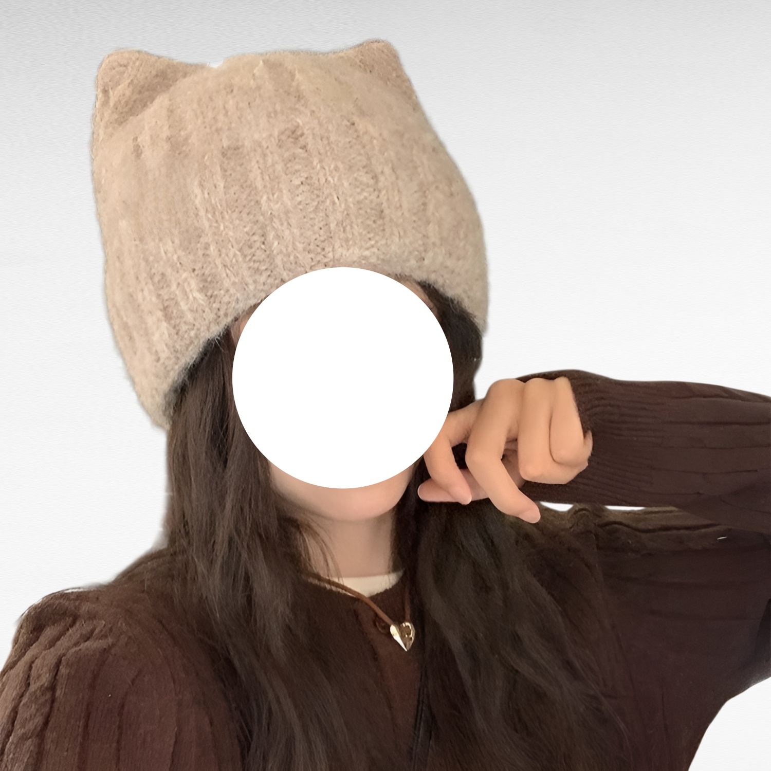 여성용 고양이 귀 니트 모자 4가지 색상 겨울 방한 귀여운 울모자 얼굴형 보정