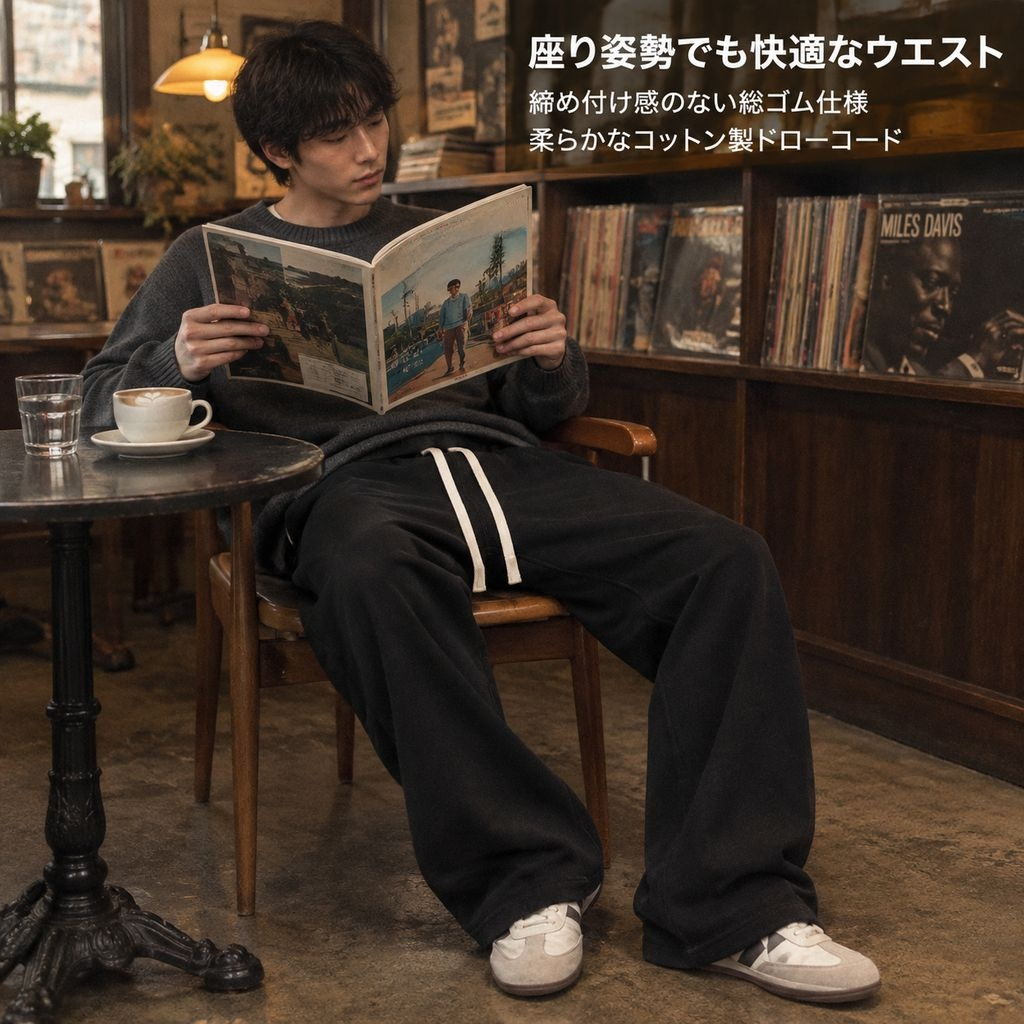 トレンドストレートサーベルカジュアルパンツ