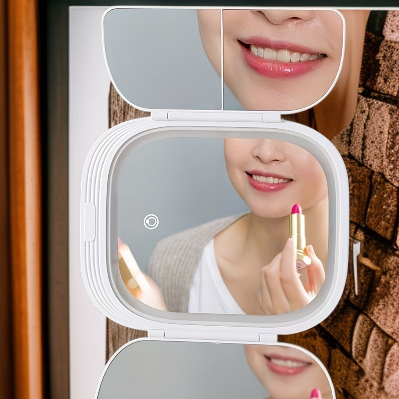 Faltbarer Schminkspiegel mit Beleuchtung und Aufbewahrungsschublade, unverzichtbar für Badezimmer