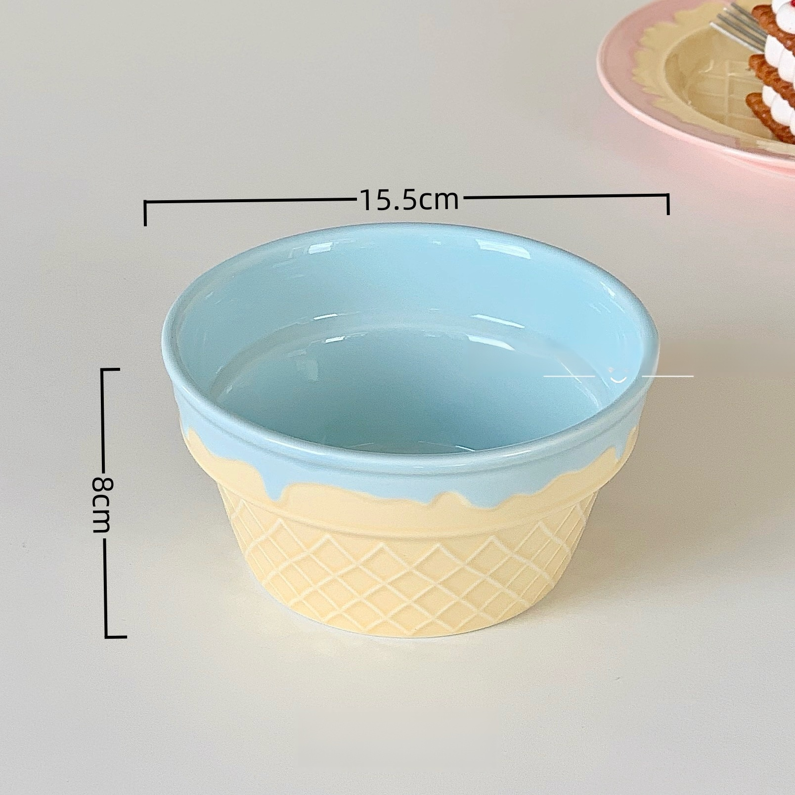 Ensemble de vaisselle en céramique motif crème glacée mignonne