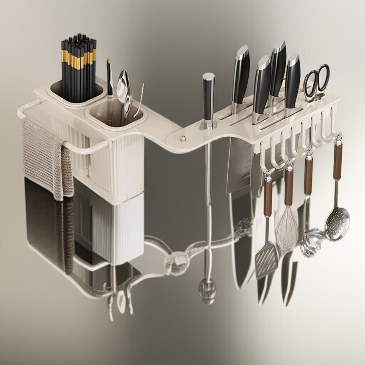 주방 벽걸이식 젓가락통 일체형 수납 칼틀