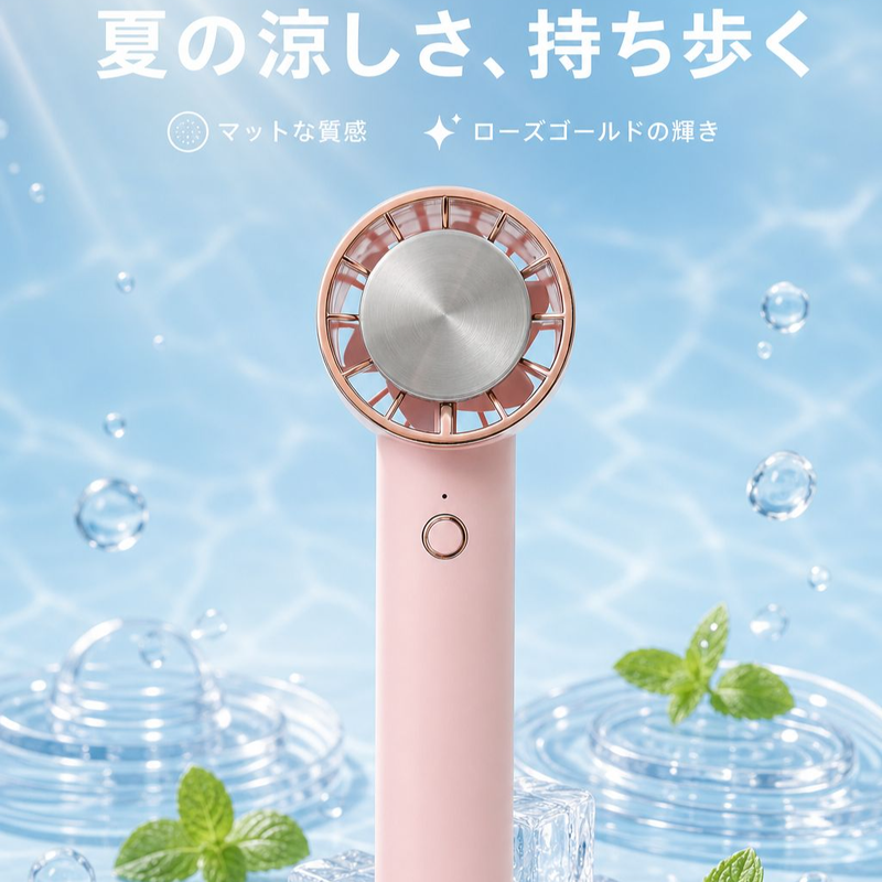 冷却プレート搭載ポータブルハンディファン